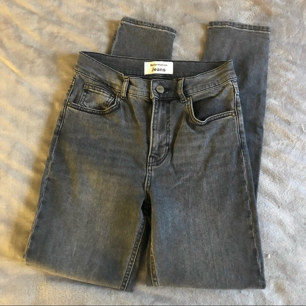 Reformation High & Skinny Jeans - Faded Gray - 25